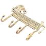 Indianshelf Handmade 1 Artistic Vintage Golden Brass Elephant Key Hooks Holders/Wall Hooks for Towels