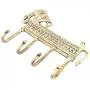 Indianshelf Handmade 1 Artistic Vintage Golden Brass Elephant Key Hooks Holders/Wall Hooks for Towels