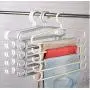 5pcs Multi Layer Clothes Hanger Holder Wardrobe Pants Towel Tie Organizer Can Hold for Pants, Towel, tie, Scarf etc.
