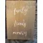 Vintage look FAMILY FRIENDS MEMORIES new calligraphy Chalk Couture style old time font jute hanger antique style primitive style. weathered wood sign Vintage look FAMILY FRIENDS MEMORIES new calligraphy Chalk Couture style old time font jute hanger antique style primitive style. weathered wood sign