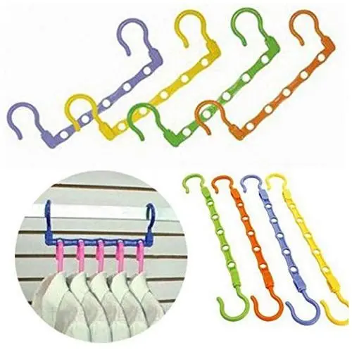10pcs 5-Hole Space Saving Plastic Clothes Hanger Hanging Organizer Windproof Multi-Port Hook Random Color 10pcs 5-Hole Space Saving Plastic Clothes Hanger Hanging Organizer Windproof Multi-Port Hook Random Color