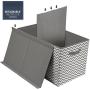 Sorbus Toy Chest with Flip-Top Lid, Kids Collapsible Storage for Nursery, Playroom, Closet, Home Organization, Large (Pattern - Chevron Gray)