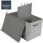 Sorbus Toy Chest with Flip-Top Lid, Kids Collapsible Storage for Nursery, Playroom, Closet, Home Organization, Large (Pattern - Chevron Gray)