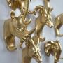 Creative Wall Decorations Animal Head Shaped Single Wall Hook / Hanger Resin Material for Hanging Clothes Coat Hats Keys Bags Purse Towels (Gold Elephant)