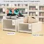 SXYLOB Plastic Pull Shoe Storage Boxes Clear Stackable Shoes Boxes Cabinet Organizer Flip Drawer Large Size for (Man 3 pcs)