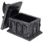 Mythical Guardian Dragon on Tomb Trinket Boxes in Metallic Look with Grim Reapers Crypt and Hidden Storage Compartment for Decorative Gothic & Medieval Home Decor As Jewelry Boxes or Fantasy Gifts