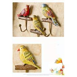 Christmas Gift，Birds Vintage Hand Made Painted Poly Resin Home Door Wall Mount Hooks Home Towel Clothes Hat Coat Key Hanger (Birds)