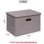 Large Foldable Storage Boxes with Lids [3Pack17.7x11.8x11.8], Fabric Storage Cube Organizer Cloth Containers Linen Bins Baskets for Closet Clothes Clothing Kids Room Nursery Toys Baby Products Bed Room