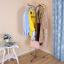 Baoyouni Standing Coat Rack Metal Entryway Hall Tree Hat Clothes Hanger Hooks Home Office Space Saver, Grey