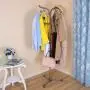 Baoyouni Standing Coat Rack Metal Entryway Hall Tree Hat Clothes Hanger Hooks Home Office Space Saver, Grey