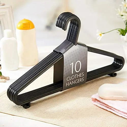 HOUSEEN 10pcs Adult Coat Hangers Strong Plastic Clothes Hangers for Tops/Skirts/Dresses/Trousers Non-Slip Hanger Hook by Hinmay HOUSEEN 10pcs Adult Coat Hangers Strong Plastic Clothes Hangers for Tops/Skirts/Dresses/Trousers Non-Slip Hanger Hook by Hinmay