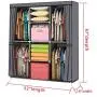 YOUUD Wardrobe Storage Closet Clothes Portable Wardrobe Storage Closet Portable Closet Organizer Portable Closets Wardrobe Closet Organizer Shelf Wardrobe Clothes Organizer Standing Closet Gray