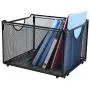CLATINA Office Metal Mesh File Organizer with Handle Letter Storage Crate Folder Holder Boxes for Home Desk Black CLATINA Office Metal Mesh File Organizer with Handle Letter Storage Crate Folder Holder Boxes for Home Desk Black