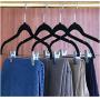 Velvet Skirt Hangers with Clips 10Pcs Non Slip Velvet Clothes Hangers with Notches for Pants and Coat Slim and Heavy Duty