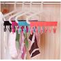 Cloth Hanger Rack, Leereal 3 pack Portable Cloth Hangers Folding Travel Lanudry Drying Clothespins Clips
