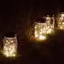 Homeleo 4 Pack Wide Mouth Mason Jar Solar Led Lights Insert Screw with Hangers, Warm White Waterproof Solar Fairy Lights for Outdoor Garden Decor Christmas Holiday Wedding Party(Jars Not Included)