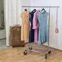 Tatkraft Darren Heavy Duty Adjustable Clothes Rack 100Kg, 220Lb Clothes Rack on Wheels, Easy to Set Up, Chromed Steel