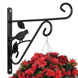 Hanging Plants Bracket 10in Wall Planter Hook Flower Pot Bird Feeder Wind Chime Lanterns Hanger Patio Lawn Garden for Shelf Shelves Fence Screw Mount against Door Arm Hardware