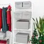 GRANNY SAYS Storage Bins for Shelves with Lids and Handles, Rectangle Storage Basket, Gray, Medium, 3-Pack