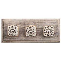 Indianshelf Handmade 1 Artistic Vintage Black Wooden Square Wall Hooks Hangers/Towel Holder Over The Door