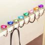 LingStar 1Pcs Portable Foldable Folding Crystal Alloy Purse Handbag Hook Hanger Bag Holder Deep Green