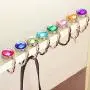 LingStar 1Pcs Portable Foldable Folding Crystal Alloy Purse Handbag Hook Hanger Bag Holder Deep Green
