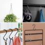 WINCANG 12 Pack S Hooks Black Aluminum S Shaped Hooks Heavy Duty Lightweight S Hanging Hangers Hooks for Pots, Pans,Plants, Cups, Bags,Clothes,Towels