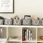 TheWarmHome Foldable Storage Basket with Strong Cotton Rope Handle, Collapsible Storage Bins Set Works As Baby Storage, Toy Storage, Nursery Baskets (Grey, 6Pack-11.8L7.9W5.2H) TheWarmHome Foldable Storage Basket with Strong Cotton Rope Handle, Collapsible Storage Bins Set Works As Baby Storage, Toy Storage, Nursery Baskets (Grey, 6Pack-11.8L7.9W5.2H)