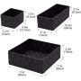 Woven Storage Boxes Cube Basket Bin Container Tote Organizer Divider for Drawer,Closet,Shelf, Dresser,Set of 4 (Black)