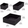 Woven Storage Boxes Cube Basket Bin Container Tote Organizer Divider for Drawer,Closet,Shelf, Dresser,Set of 4 (Black)