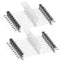 BEWISHOME 30 PCS Pants Hangers Skirt Hangers, Space Saving Hangers with Non-Slip Adjustable Clips, Extra Long (35cm) Multifunctional Metal Hangers for Pants, Skirts,Ties,Silver,FYC06S