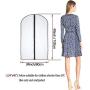 Moth Proof Garment Bags 24 x 40 ( Pack of 6 ) Black Side Breathable Clear Full Zipper Bags for Clothes Storage