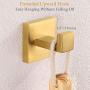 Bath Towel Hook, Aomasi SUS304 Stainless Steel Square Robe Hook Utility Coat Clothes Hanger for Bathroom Kitchen Home Storage Wall Mount, Brushed Gold