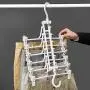 combnine Pants Hangers Double Hook Trousers Rack Adjustable Rotating Folding Multi-Layer Closet Hangers Magic Space Saver Storage Rack for Clothes Towel Scarf