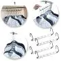 4pcs Clothes Hangers Space Saver Closet Organizer with Vertical and Horizontal Options - Premium ABS Material in Solid Silver Color