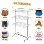 Stainless Drying Clothes Rack - Portable Rolling Drying Rack for Laundry Baby Clothes Drying Hangers Rack , Stainless  Drying Racks for Laundry, 3 Tier Drying Racks for Laundry by KP Solutions