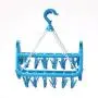 XINGKEJI Plastic Space Saving Closet Organizer 32 Peg Multifunctional Plastic Clothes Indoor and Outdoor Airer Folding Clothes Hanger Towels Socks Bras Underwear