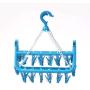 BAIYING 1pc Foldable Plastic Clothes Hanger with 32 Clips, Household Drying Rack Baby Clothes Hanger Socks Hanger Underwear Hanger for Outdoor/Indoor