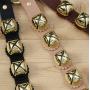 Gold Arctic Sleigh Bell Leather Strap Hanger Door Chimes / Dog Potty Training_FREE SHIPPING