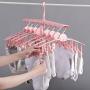 HJYPYJ Magic Hanger,Multifunction Folding Hanger,No Glitches PP Space-Saving Organizer Hanger Rotate/Pink / 52x42x25cm