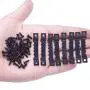 BronaGrand 100pcs Sawtooth Picture Photo Frame Mount Hanging Hangers Double Hole with 200pcs Screws,Black