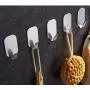 FOTYRIG High Powerful Adhesive Hooks Wall Hooks Hangers Stainless Steel Waterproof Hooks (Max Load up to 6Lbs) for Hanging Keys, Robe, Coat, Towel, Bags, Home, Kitchen, Bathroom-6 Pack