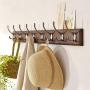 ZEMIN Wall Mounted Coat Rack Clothes Hat Hanger Holder Hooks Fashion Antique Wood, 3 Colors, 3 (Color : Brown, Size : 6 Hooks)