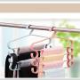 Hanger Clothes Pants Hangers-Multi Layers Pant Slack Hangers Swing Arm Pants Hangers Closet Storage for Pants Jeans for Closet Organization (Color : Pink)