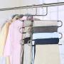 BKONY Pants Hangers Non Slip Updated S-Shaped 5 Layers Hangers Closet Space Saver for Jeans Scarf Tie Clothes (5-Pack) BKONY Pants Hangers Non Slip Updated S-Shaped 5 Layers Hangers Closet Space Saver for Jeans Scarf Tie Clothes (5-Pack)