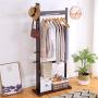 HL-TD Pine Hangers Clothes Rack Hanger Landing Coat Rack Clothes Rack Room Bedroom Walnut Multifunction Simple (Size : 55CM)