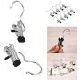 Auntwhale 20 Pcs Portable Laundry Hook Hanging Clothes Pins Stainless steel Travel Home clothing Boot Hanger Hold Clips