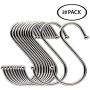 20x Stainless S Hooks Kitchen Pot Pan Hanging Hanger Clothes Storage Rack (Silver)