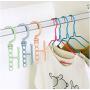 Plastic 5 Circle Multilayer Windproof Clothes Hanger Organizer Fixed Holder Storage Racks Buckle Hanger Anti-Slip Home 10pcs Random Color