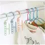 Plastic 5 Circle Multilayer Windproof Clothes Hanger Organizer Fixed Holder Storage Racks Buckle Hanger Anti-Slip Home 10pcs Random Color